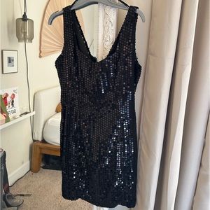Black Sleeveless Sequin Dress